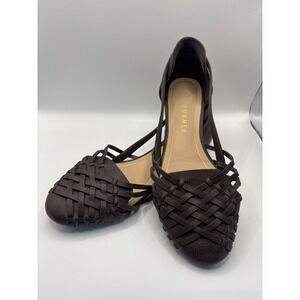Journee Collection Ekko Brown Woven D'Orsay Pointed Toe Flats Shoes Womens 7M